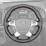 Griffowl Steering Wheel Cover for Bespoke Hatchback Ford Transit Mk7 Connect Custom Tourneo Connect Grand Connect Custom 2012-2024. Compact, hand-sewn DIY wrap for quick interior mods and grip upgrade.