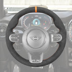 Griffowl Steering Wheel Cover for Bespoke Hatchback Mini Hardtop Clubman Hatchback F54 F55 F56 2021-2024. Perfect for enthusiasts seeking refined interior mods.
