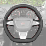 Griffowl Steering Wheel Cover for Bespoke Hatchback Seat Ibiza 6J FR CUPRA 2012-2015. Hand-sewn kit for drivers seeking precision and comfort.