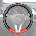 Griffowl Steering Wheel Cover for Customized Sedan Mercedes Benz B C CLA CLS E Class W246 W204 C117 C218 W212 2012-2017. Compact, hand-sewn DIY wrap for quick interior mods and grip upgrade.