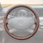 Griffowl Steering Wheel Cover for Customized Sedan Mercedes Benz CL S Class C216 W221 2010-2014. Hand-sewn DIY kit blends grip, function, and style inside.