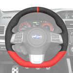 Griffowl Steering Wheel Cover for Customized Sedan Subaru WRX STI 2015-2021. Perfect grip with our steering wheel wrap and custom interior touch.