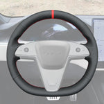Griffowl Steering Wheel Cover for Customized Sedan Tesla Model S 2021-2025 Round Steering Wheel. Hand-sewn DIY kit blends grip, function, and style inside.