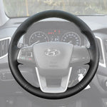 Griffowl Steering Wheel Cover for Personalized SUV Hyundai Creta ix25 2016-2021. For refined interior upgrades using our wrap and stitch kit.