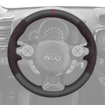 Griffowl Steering Wheel Cover for Personalized SUV Kia Soul 2014-2019. Compact, hand-sewn DIY wrap for quick interior mods and grip upgrade.