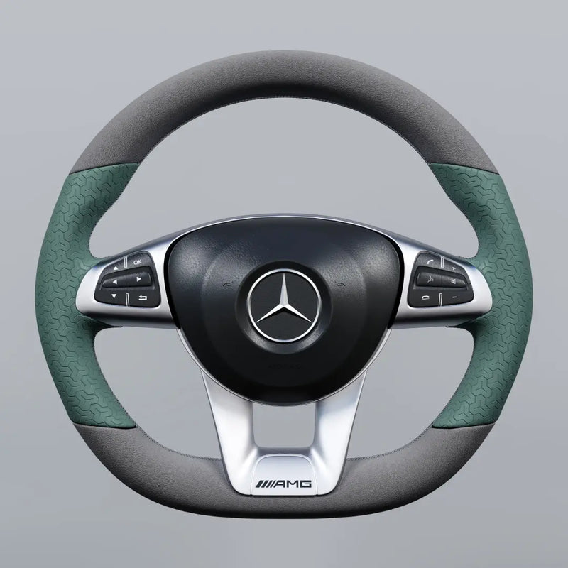 Mercedes-Benz steering wheel with embossed alcantara design