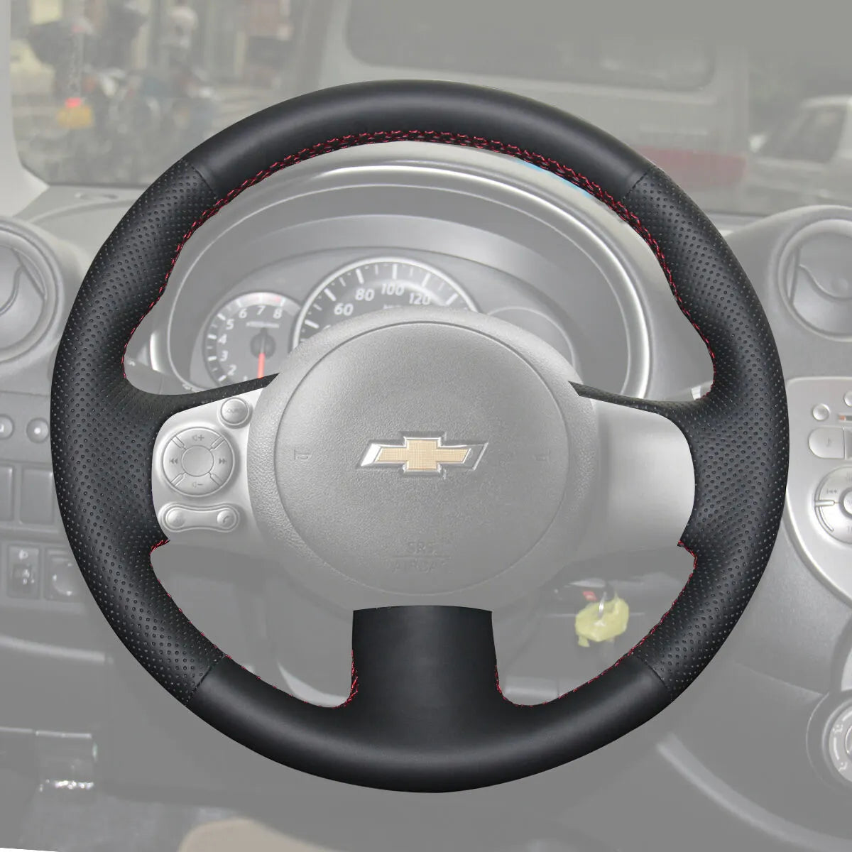 Griffowl Steering Wheel Cover for Bespoke Hatchback Chevrolet Chevy City Express 2015-2018. Elevate your interior with Griffowl's wrap and stitch kit.