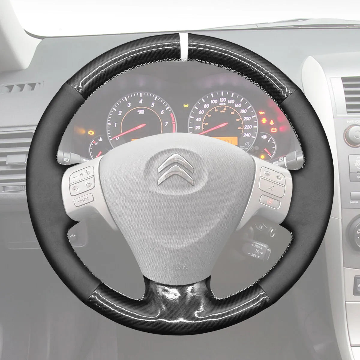 Griffowl Steering Wheel Cover for Bespoke Hatchback citroen C1 2012-2014. Perfect grip with our steering wheel wrap and custom interior touch.