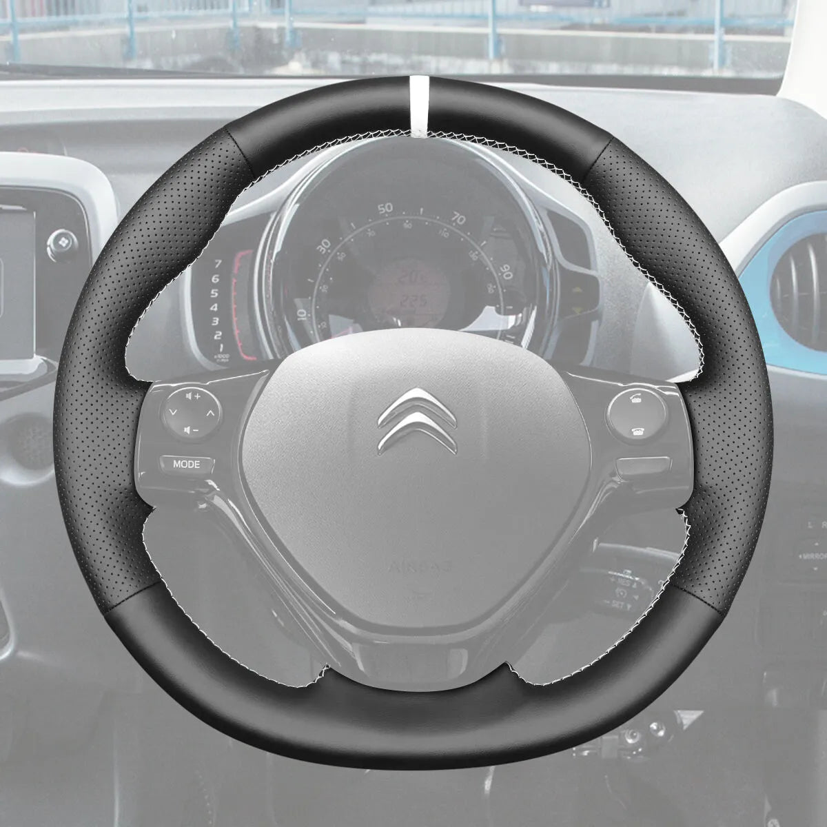 Griffowl Steering Wheel Cover for Bespoke Hatchback Citroen C1 2014-2021. Perfect grip with our steering wheel wrap and custom interior touch.