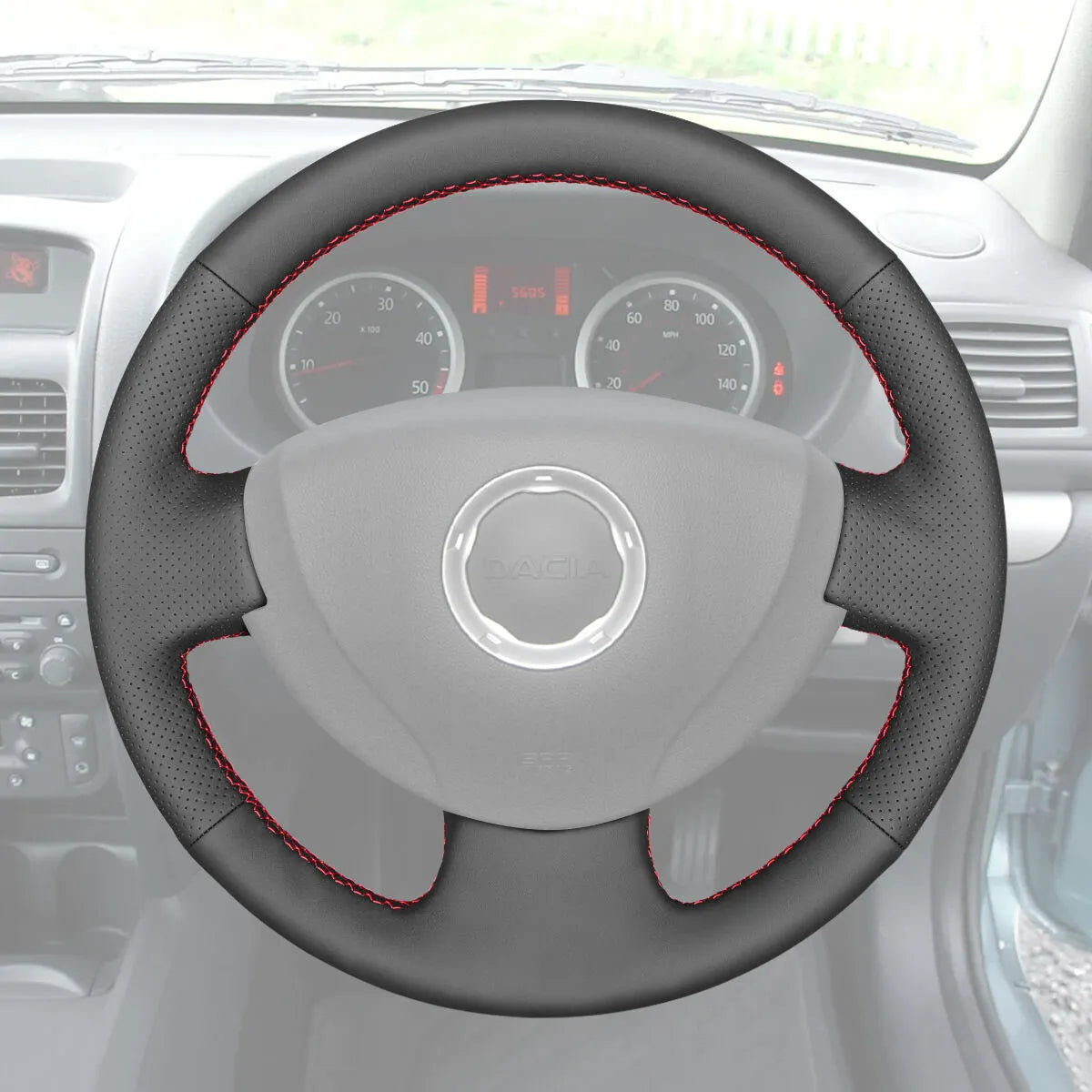 Griffowl Steering Wheel Cover for Bespoke Hatchback Dacia Sandero 2008-2012. Perfect grip with our steering wheel wrap and custom interior touch.