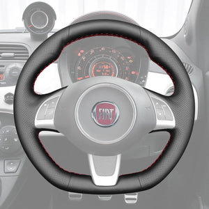 Griffowl Steering Wheel Cover for Bespoke Hatchback Fiat 500 2009-2016. Perfect grip with our steering wheel wrap and custom interior touch.