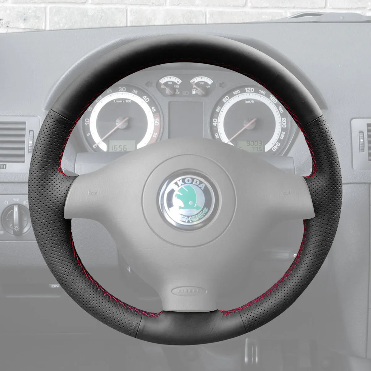 Griffowl Steering Wheel Cover for Bespoke Hatchback Skoda Fabia 1 2004-2005. Perfect grip with our steering wheel wrap and custom interior touch.