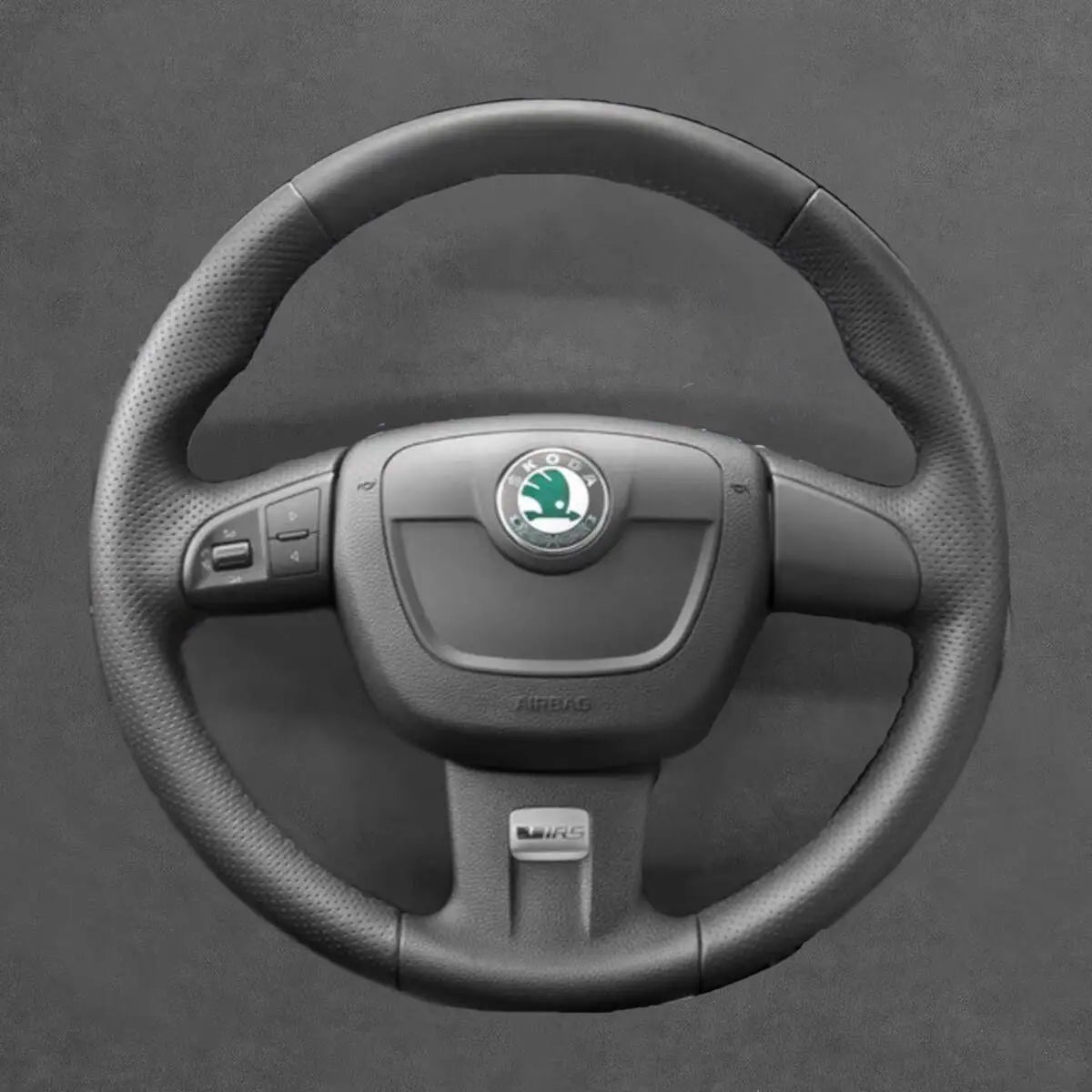 Griffowl Steering Wheel Cover for Bespoke Hatchback Skoda Fabia RS II 2010-2014. For refined interior upgrades using our wrap and stitch kit.