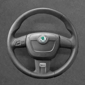 Griffowl Steering Wheel Cover for Bespoke Hatchback Skoda Fabia RS II 2010-2014. For refined interior upgrades using our wrap and stitch kit.