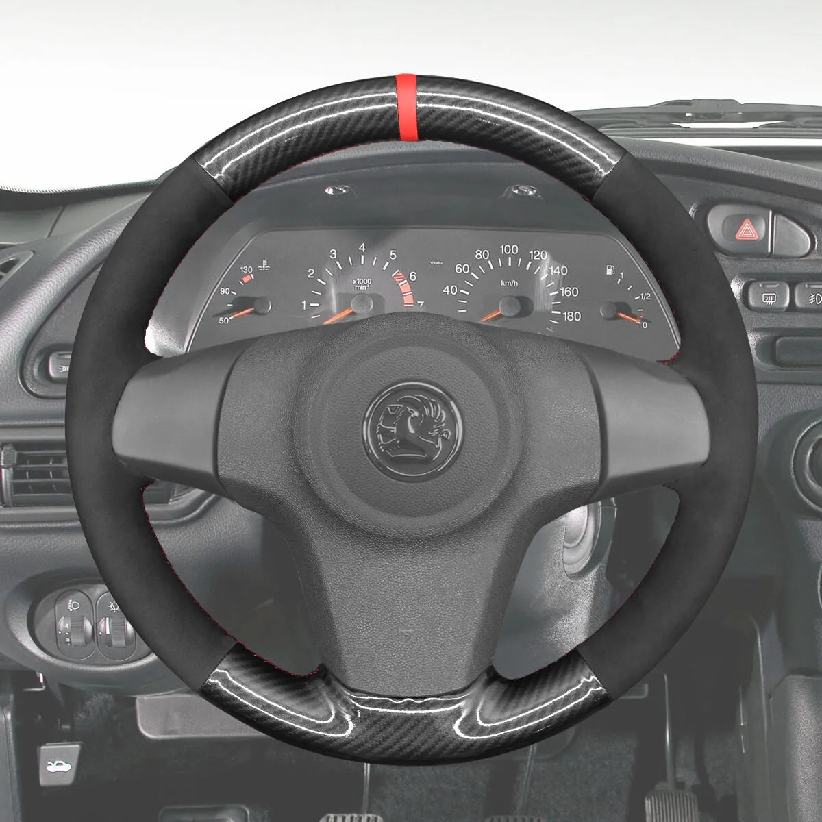 Griffowl Steering Wheel Cover for Bespoke Hatchback Vauxhall Corsa D 2006-2014. For refined interior upgrades using our wrap and stitch kit.