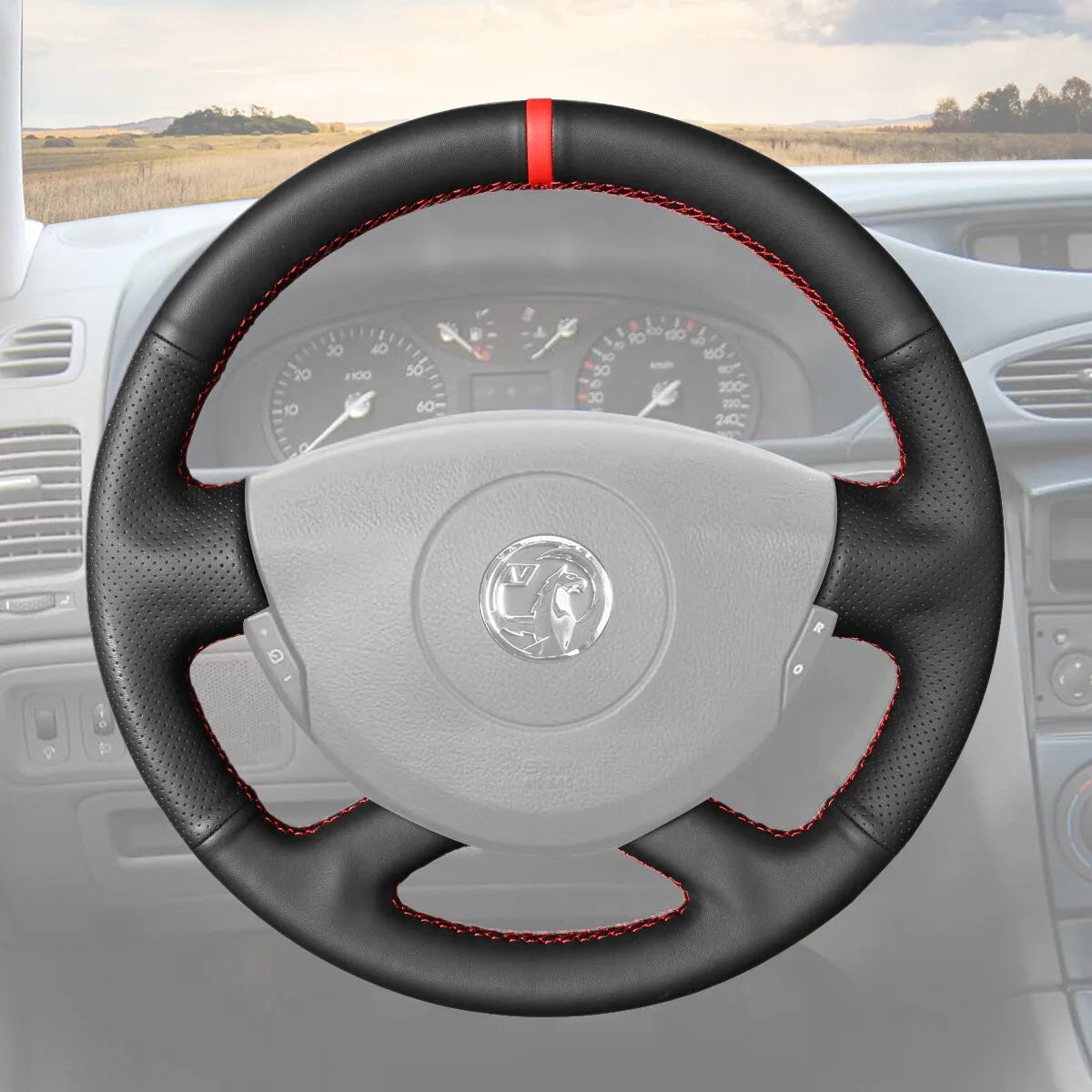 Griffowl Steering Wheel Cover for Bespoke Hatchback Vauxhall Vivaro 2011-2014. Griffowl's interior mod with hand-sewn DIY steering wheel kit.