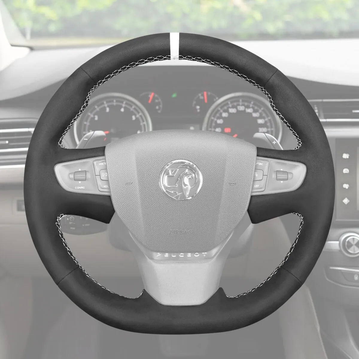 Griffowl Steering Wheel Cover for Bespoke Hatchback Vauxhall Zafira Life 2019-2025. Hand-sewn kit for drivers seeking precision and comfort.