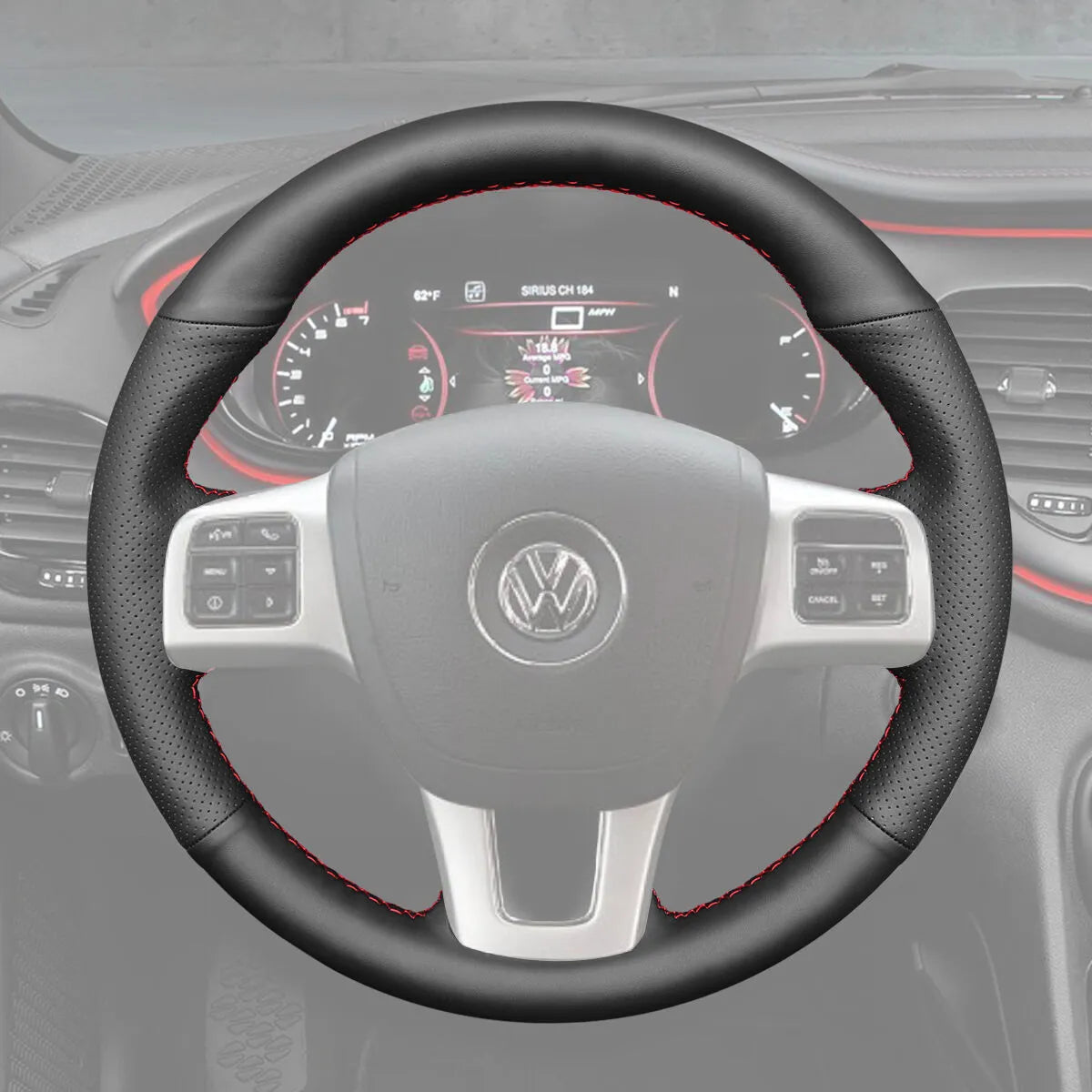 Griffowl Steering Wheel Cover for Bespoke Hatchback Volkswagen VW Routan 2011-2012. Hand-sewn kit for drivers seeking precision and comfort.