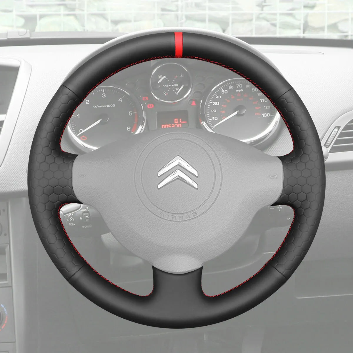 Griffowl Steering Wheel Cover for Bespoke Hatchback citroen Berlingo 2008-2018. For refined interior upgrades using our wrap and stitch kit.