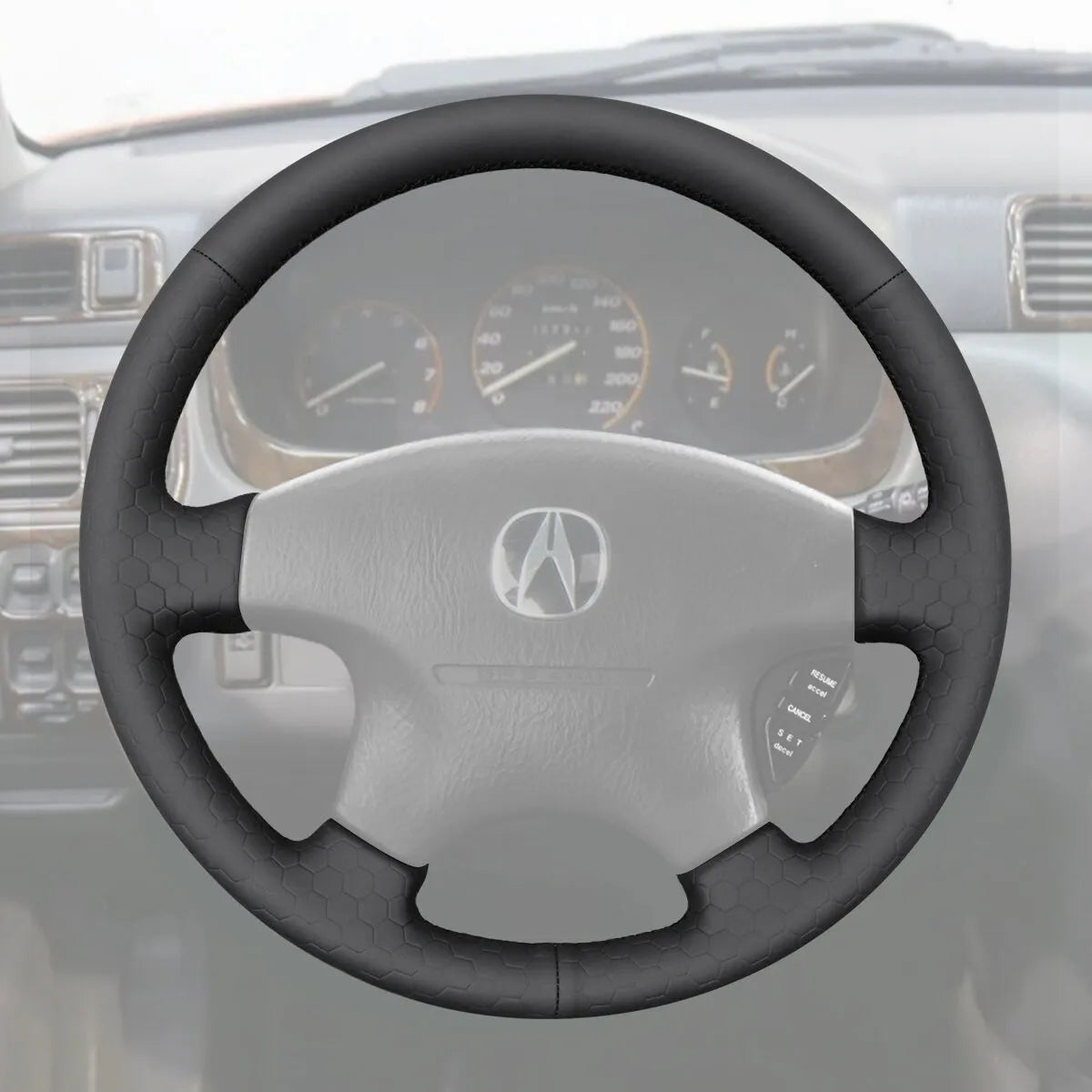 Griffowl Steering Wheel Cover for Bespoke Hatchback Honda Odyssey Shuttle 1998-2001. Hand-sewn kit for drivers seeking precision and comfort.