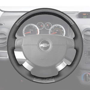 Griffowl Steering Wheel Cover for Customized Sedan Chevrolet Aveo Kalos Lacetti Nubira 2003-2011. Hand-sewn DIY kit blends grip, function, and style inside.