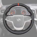 Griffowl Steering Wheel Cover for Customized Sedan Holden Commodore 2013-2017. Griffowl's interior mod with hand-sewn DIY steering wheel kit.