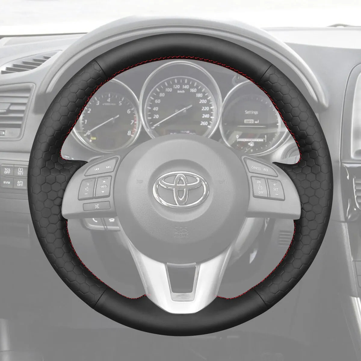 Griffowl Steering Wheel Cover for Customized Sedan Toyota Yaris iA US 2017-2018. For refined interior upgrades using our wrap and stitch kit.
