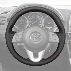 Griffowl Steering Wheel Cover for Customized Sedan Toyota Yaris iA US 2017-2018. For refined interior upgrades using our wrap and stitch kit.