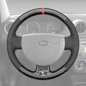 Griffowl Steering Wheel Cover for Bespoke Hatchback Ford Fiesta MK6 Fusion Transit Connect Mk5 2002-2013. Perfect for enthusiasts seeking refined interior mods.