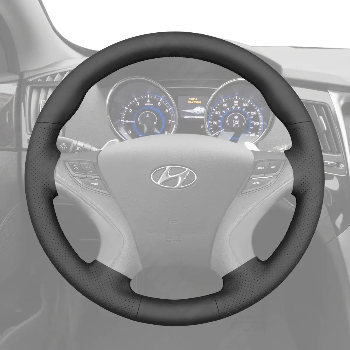 Griffowl Steering Wheel Cover for Customized Sedan Hyundai Sonata 2011-2014. Perfect grip with our steering wheel wrap and custom interior touch.
