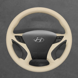 Griffowl Steering Wheel Cover for Customized Sedan Hyundai Sonata 2011-2014. Perfect grip with our steering wheel wrap and custom interior touch.
