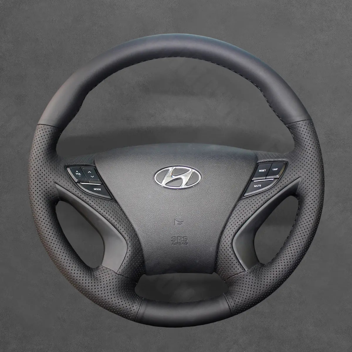 Griffowl Steering Wheel Cover for Customized Sedan Hyundai Sonata 2011-2014. Perfect grip with our steering wheel wrap and custom interior touch.
