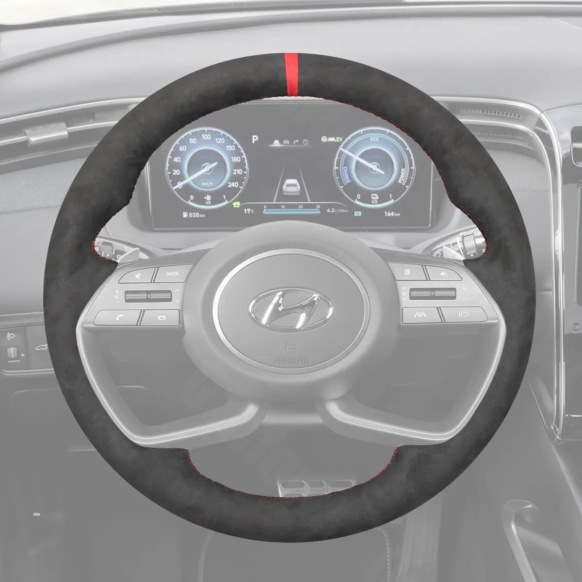 Griffowl Steering Wheel Cover for Personalized SUV Hyundai Creta 2022-2025. Perfect grip with our steering wheel wrap and custom interior touch.
