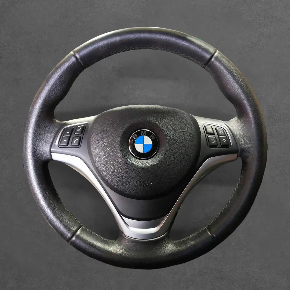 Griffowl Steering Wheel Cover for Personalized SUV BMW X1 E84 2012 2013 2014 2015. For refined interior upgrades using our wrap and stitch kit.
