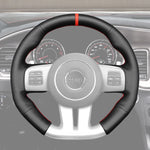 Griffowl Steering Wheel Cover for Personalized SUV Jeep Grand Cherokee SRT 2012-2013. Hand-sewn kit for drivers seeking precision and comfort.