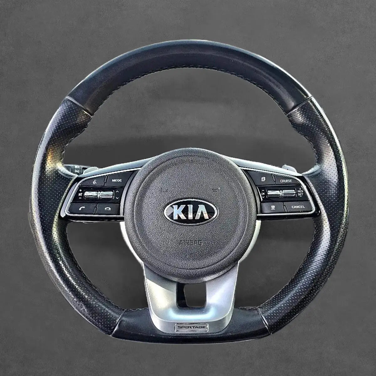 Griffowl Steering Wheel Cover for Personalized SUV Kia Sportage SX 4 GT-Line 2018-2022. Elevate your interior with Griffowl's wrap and stitch kit.