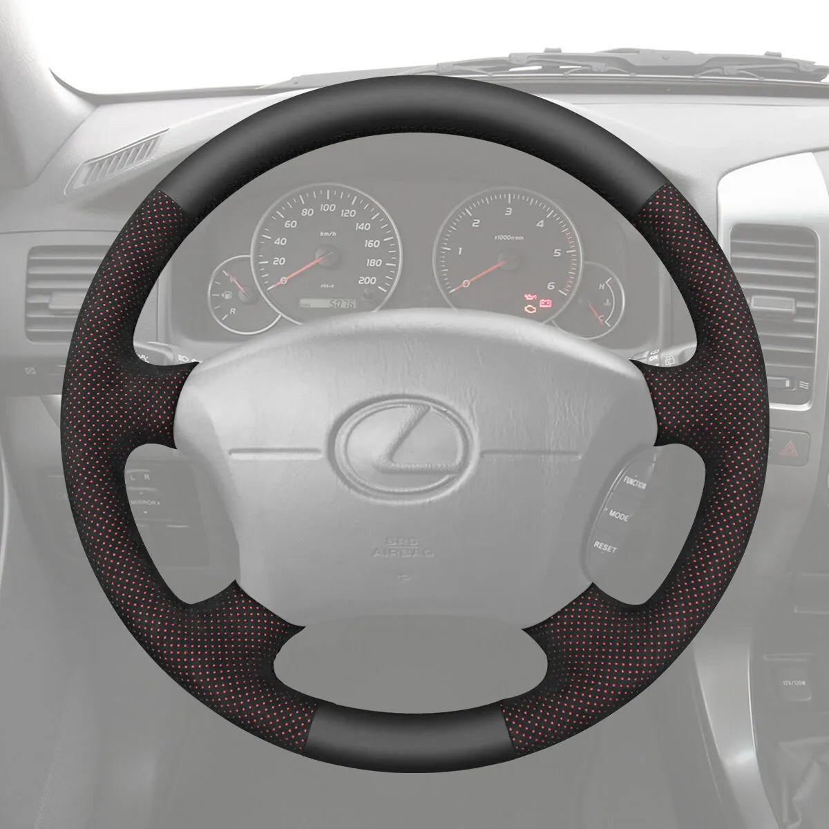 Griffowl Steering Wheel Cover for Personalized SUV Lexus GX470 LX470 2003-2009. For refined interior upgrades using our wrap and stitch kit.