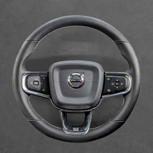 Griffowl Steering Wheel Cover for Personalized SUV Volvo XC40 Sport 2019-2025. Griffowl's interior mod with hand-sewn DIY steering wheel kit.