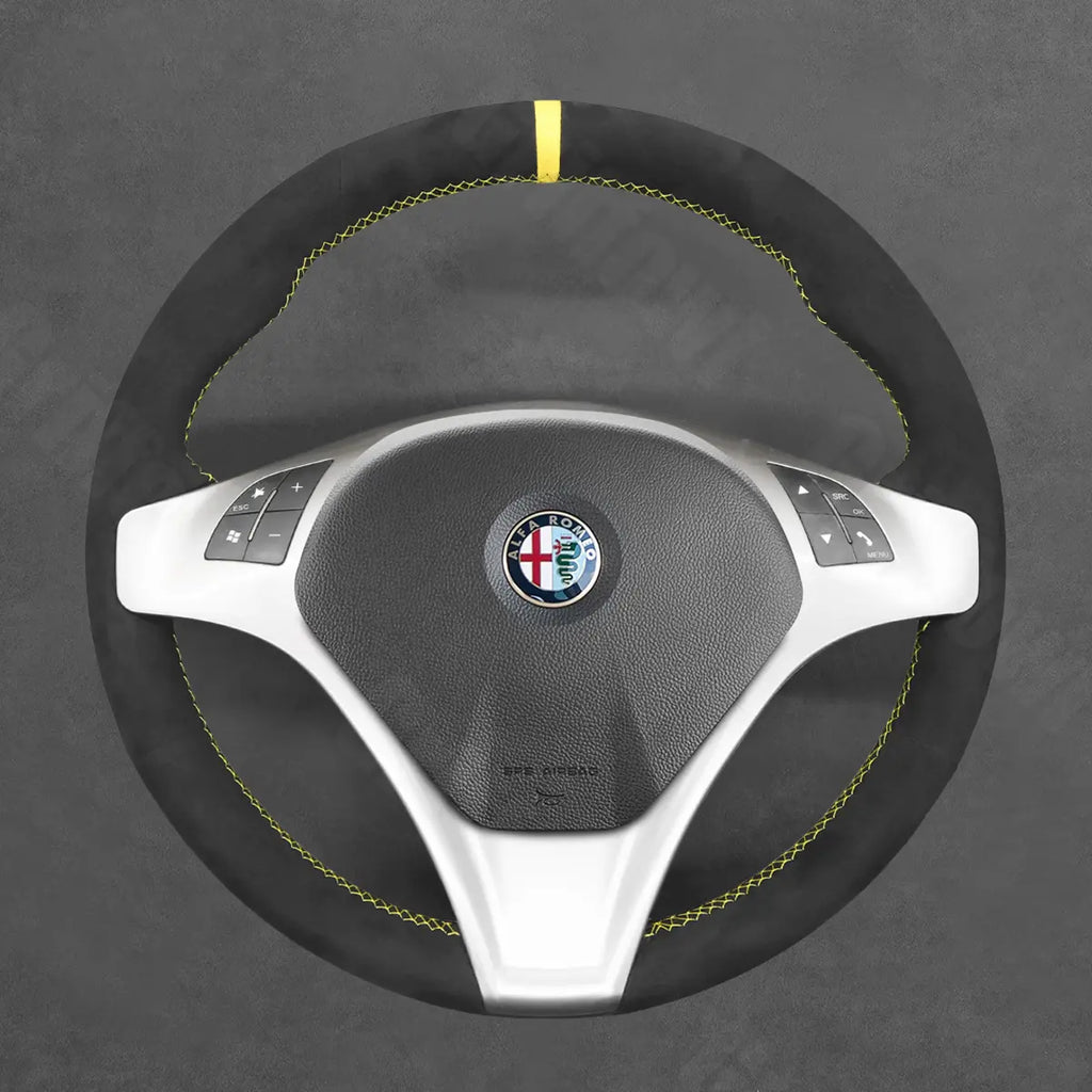 Griffowl Steering Wheel Cover for Bespoke Hatchback Alfa Romeo MiTo Giulietta 2008-2015. Elevate your interior with Griffowl's wrap and stitch kit.