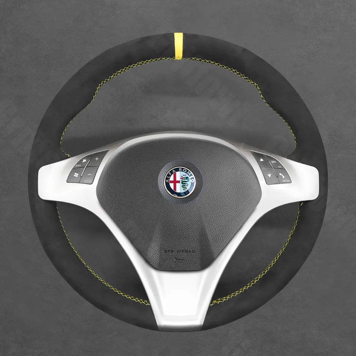 Griffowl Steering Wheel Cover for Bespoke Hatchback Alfa Romeo MiTo Giulietta 2008-2015. Elevate your interior with Griffowl's wrap and stitch kit.