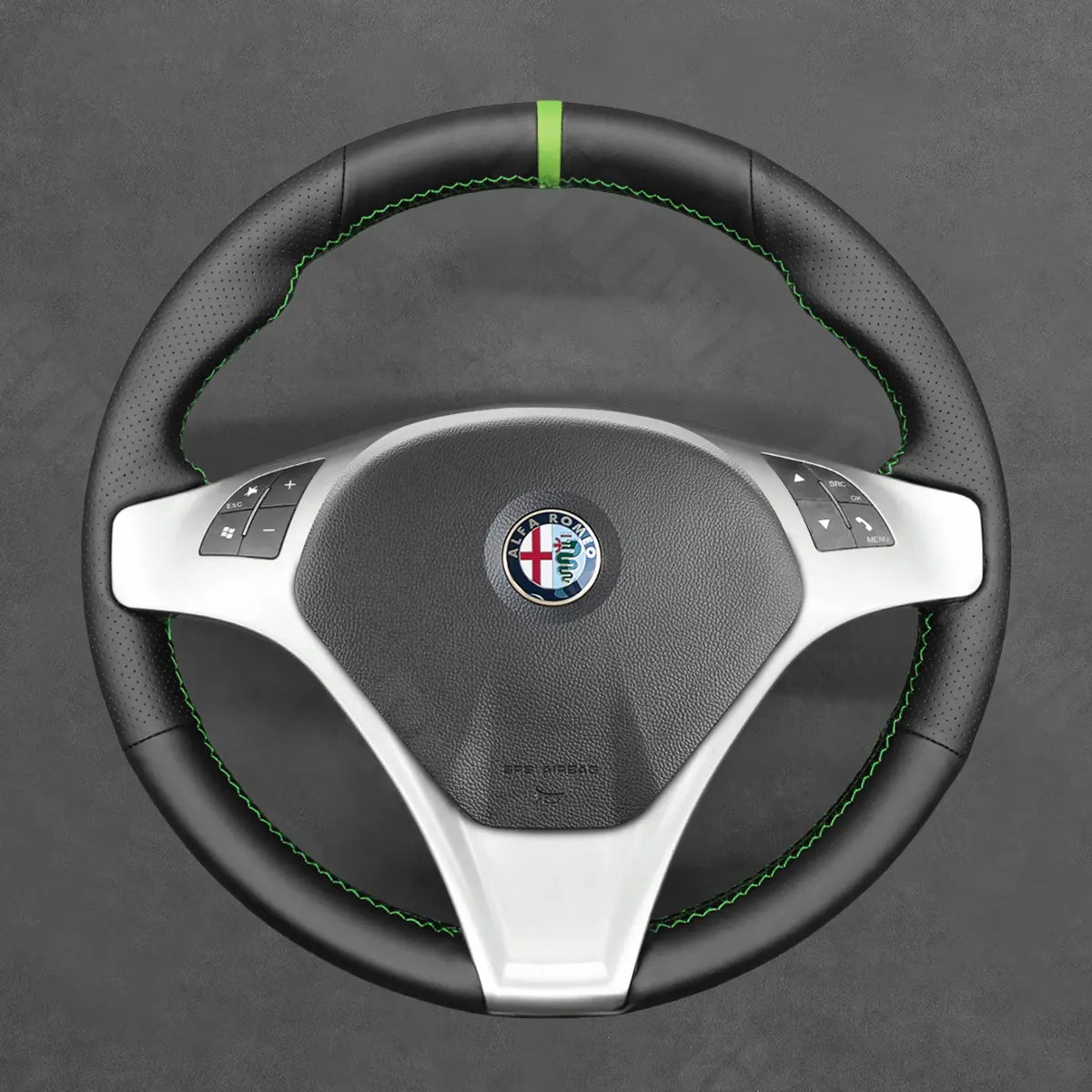 Griffowl Steering Wheel Cover for Bespoke Hatchback Alfa Romeo MiTo Giulietta 2008-2015. Elevate your interior with Griffowl's wrap and stitch kit.
