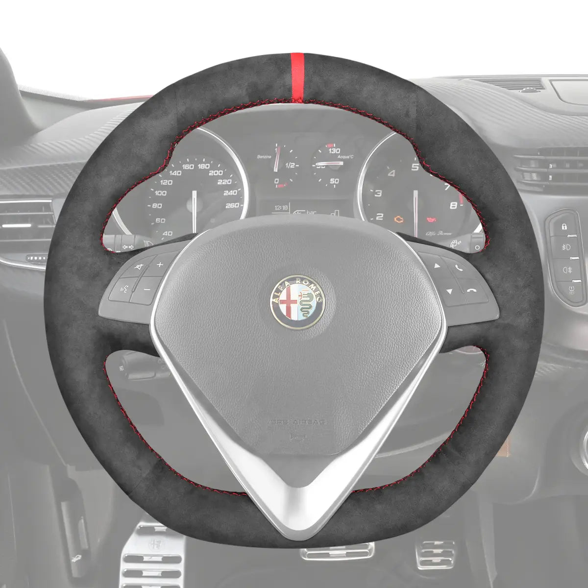 Griffowl Steering Wheel Cover for Bespoke Hatchback Alfa Romeo MiTo Giulietta 2014-2020 Circle Steering Wheel. Turn every drive into a luxury experience.