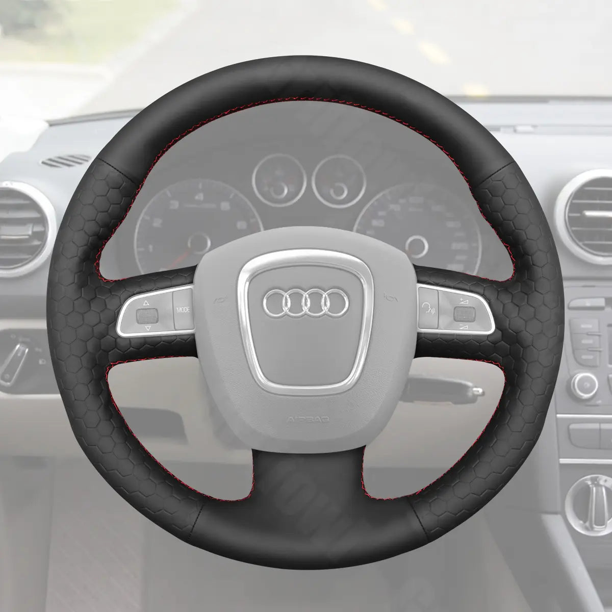 Griffowl Steering Wheel Cover for Bespoke Hatchback Audi A3 8P 2006-2013. Perfect grip with our steering wheel wrap and custom interior touch.