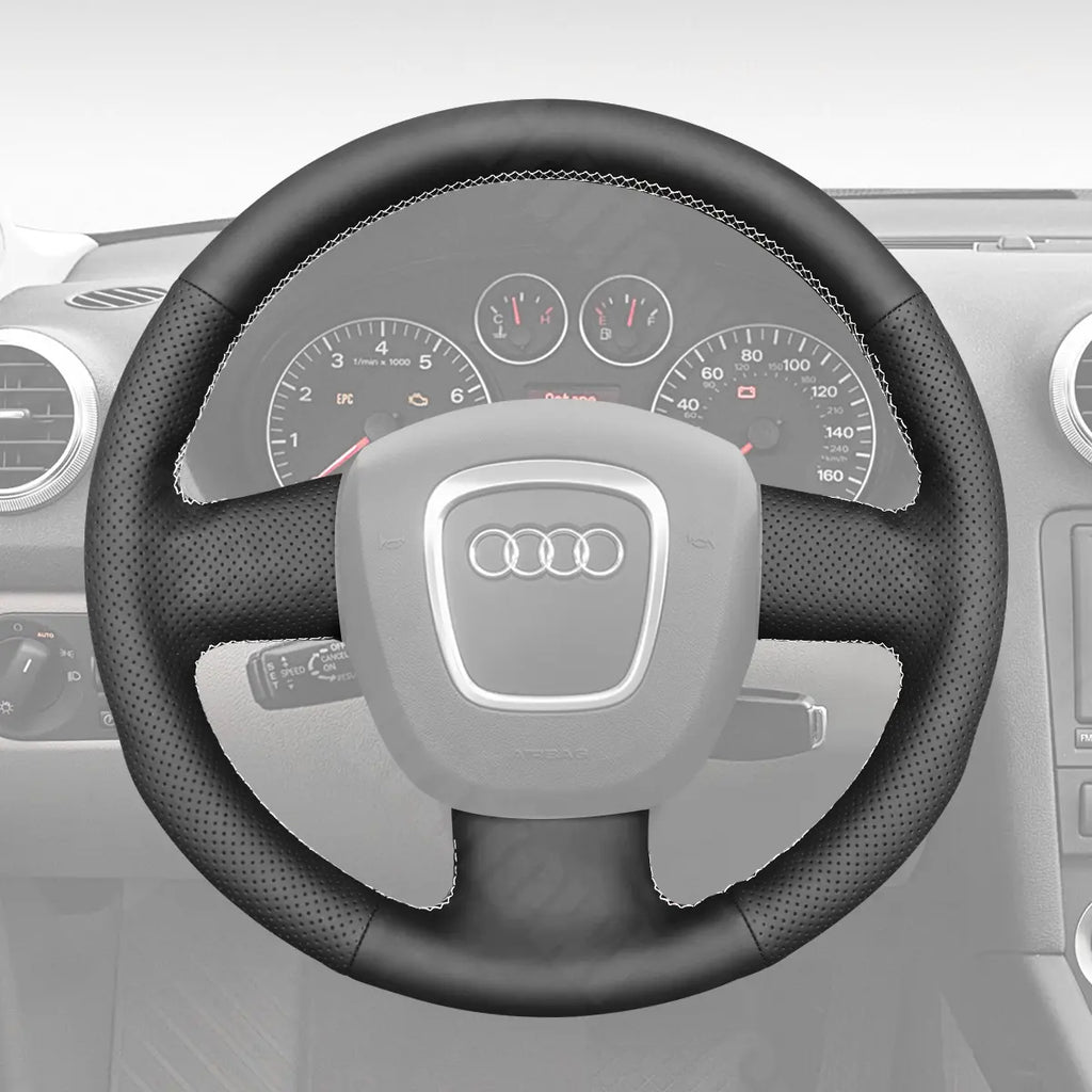 Griffowl Steering Wheel Cover for Bespoke Hatchback Audi A3 8P hatchback 2005-2013. Hand-sewn kit for drivers seeking precision and comfort.