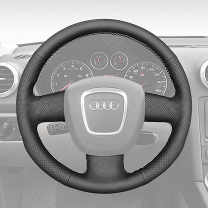 Griffowl Steering Wheel Cover for Bespoke Hatchback Audi A3 8P hatchback 2005-2013. Hand-sewn kit for drivers seeking precision and comfort.