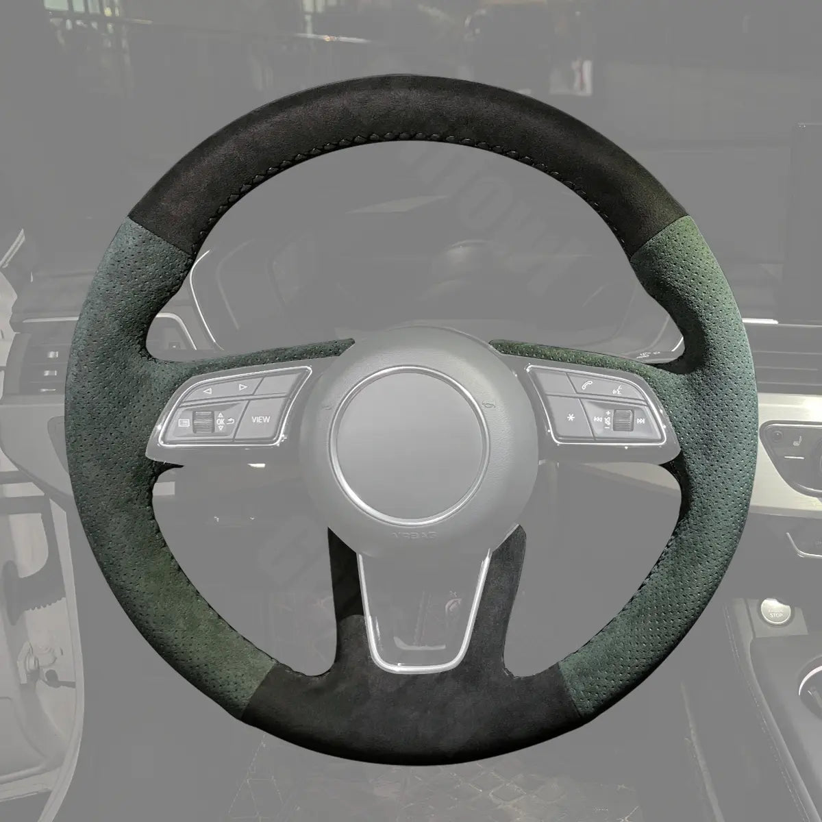 Griffowl Steering Wheel Cover for Bespoke Hatchback Audi A3 8V 8Y 2017-2022. Perfect grip with our steering wheel wrap and custom interior touch.