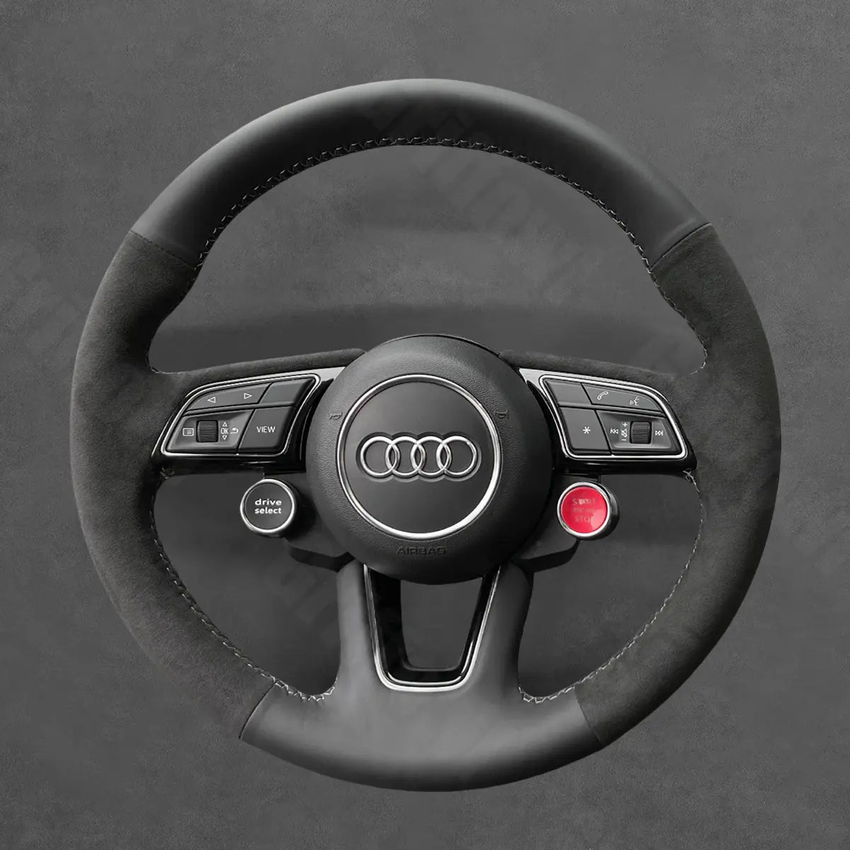 Griffowl Steering Wheel Cover for Bespoke Hatchback Audi A3 8V 8Y 2017-2022. Perfect grip with our steering wheel wrap and custom interior touch.