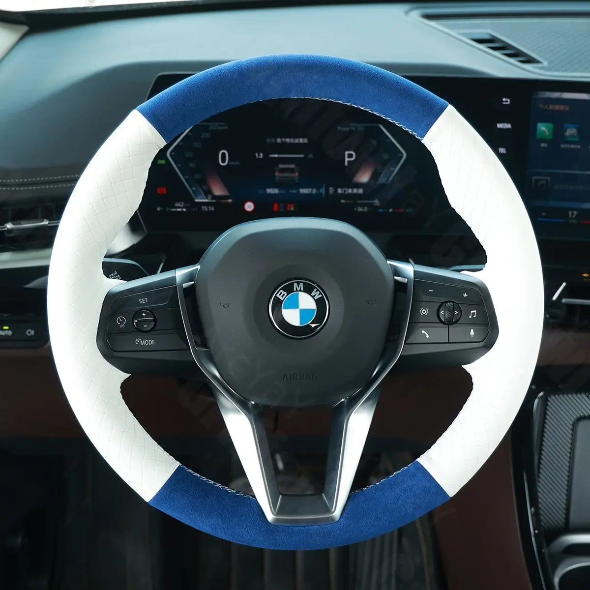 Griffowl Steering Wheel Cover for Bespoke Hatchback BMW 1 Series 2 Series U06 2022-2025. Elevate your interior with Griffowl's wrap and stitch kit.
