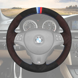 Griffowl Steering Wheel Cover for Bespoke Hatchback BMW 1 Series E87 E81 2005-2011. Hand-sewn kit for drivers seeking precision and comfort.