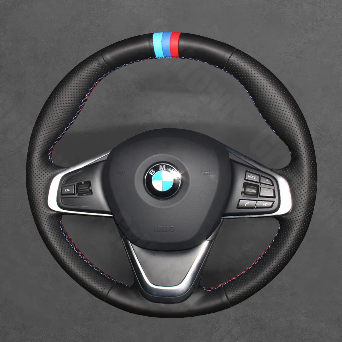 Griffowl Steering Wheel Cover for Bespoke Hatchback BMW 2 Series F45 F46 2014-2022. Hand-sewn kit for drivers seeking precision and comfort.